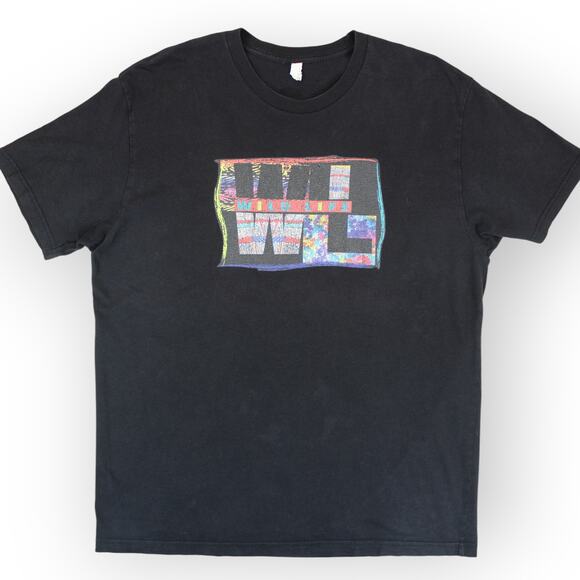 WILD LIFE T-Shirt Large Faded Black Next Level Y2K Loot Crate - Picture 1 of 4